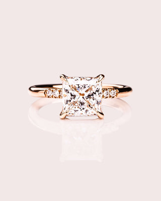 Cushion Hidden Halo Lab Grown Diamond Engagement Ring
