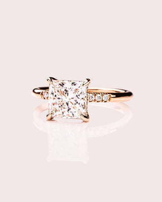 Cushion Hidden Halo Lab Grown Diamond Engagement Ring