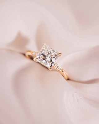Cushion Hidden Halo Lab Grown Diamond Engagement Ring
