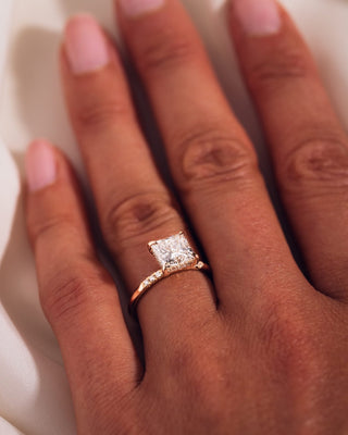 Cushion Hidden Halo Lab Grown Diamond Engagement Ring