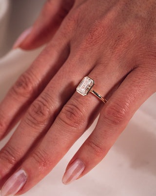 Cushion Hidden Halo Lab Grown Diamond Engagement Ring