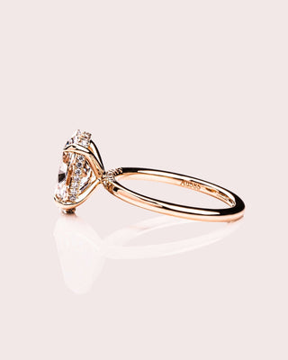 Cushion Hidden Halo Lab Grown Diamond Engagement Ring