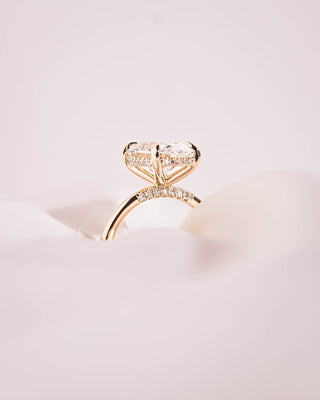 Cushion Hidden Halo Lab Grown Diamond Engagement Ring