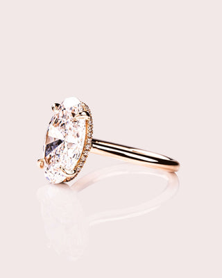Cushion Hidden Halo Lab Grown Diamond Engagement Ring