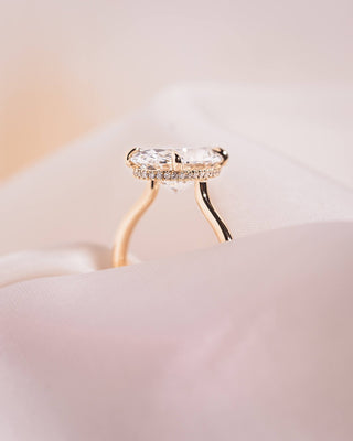 Cushion Hidden Halo Lab Grown Diamond Engagement Ring