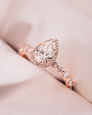 Cushion Hidden Halo Lab Grown Diamond Engagement Ring