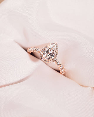 Cushion Hidden Halo Lab Grown Diamond Engagement Ring