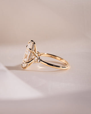 Cushion Hidden Halo Lab Grown Diamond Engagement Ring