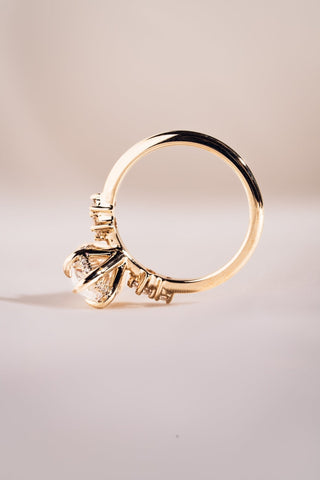 Cushion Hidden Halo Lab Grown Diamond Engagement Ring