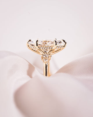 Cushion Hidden Halo Lab Grown Diamond Engagement Ring