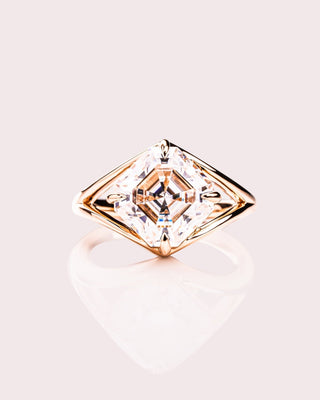 Cushion Hidden Halo Lab Grown Diamond Engagement Ring