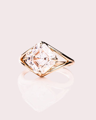 Cushion Hidden Halo Lab Grown Diamond Engagement Ring