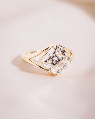Cushion Hidden Halo Lab Grown Diamond Engagement Ring