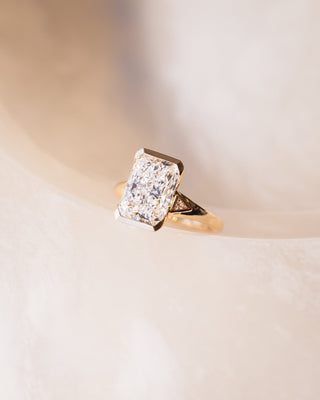 Cushion Hidden Halo Lab Grown Diamond Engagement Ring