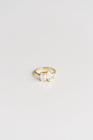 Marquise Shaped Three Stone Lab Grown Diamond Engagement Ring