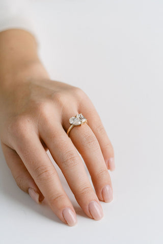 Marquise Shaped Three Stone Lab Grown Diamond Engagement Ring