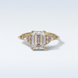 2.3 CT Cluster Engagement Ring Featuring Emerald Moissanite 8