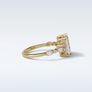 2.3 CT Cluster Engagement Ring Featuring Emerald Moissanite 10