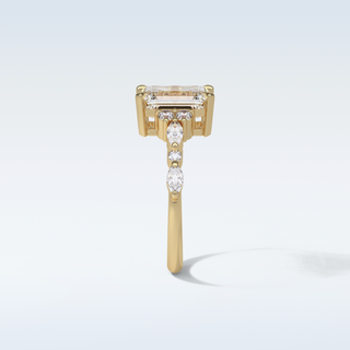 2.3 CT Cluster Engagement Ring Featuring Emerald Moissanite 11