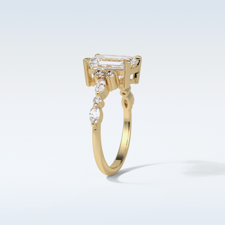 2.3 CT Cluster Engagement Ring Featuring Emerald Moissanite 12