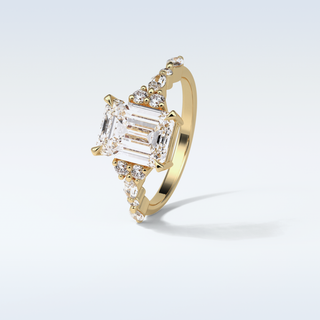 2.3 CT Cluster Engagement Ring Featuring Emerald Moissanite 13