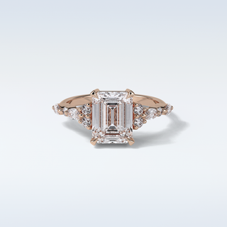 2.3 CT Cluster Engagement Ring Featuring Emerald Moissanite 15