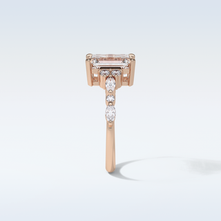 2.3 CT Cluster Engagement Ring Featuring Emerald Moissanite 18