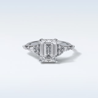 2.3 CT Cluster Engagement Ring Featuring Emerald Moissanite 1