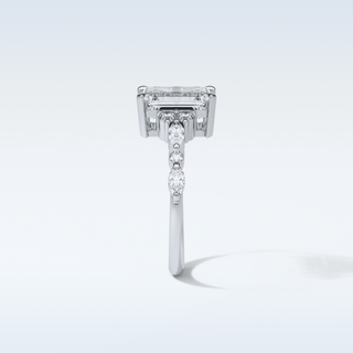 2.3 CT Cluster Engagement Ring Featuring Emerald Moissanite 7