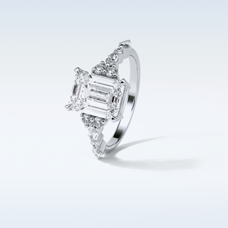 2.3 CT Cluster Engagement Ring Featuring Emerald Moissanite 6