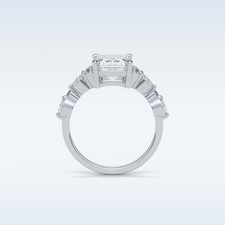 2.3 CT Cluster Engagement Ring Featuring Emerald Moissanite 5