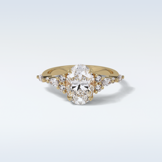 2.1 CT Cluster Engagement Ring Featuring Oval Moissanite 8