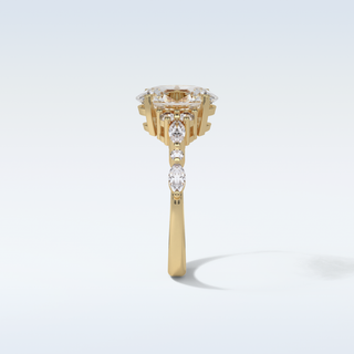 2.1 CT Cluster Engagement Ring Featuring Oval Moissanite 11