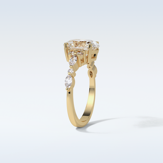 2.1 CT Cluster Engagement Ring Featuring Oval Moissanite 12