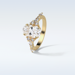 2.1 CT Cluster Engagement Ring Featuring Oval Moissanite 13