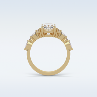 2.1 CT Cluster Engagement Ring Featuring Oval Moissanite 14