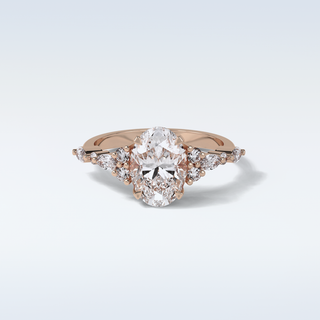 2.1 CT Cluster Engagement Ring Featuring Oval Moissanite 15