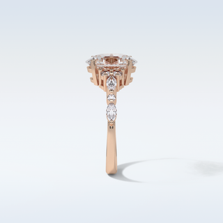 2.1 CT Cluster Engagement Ring Featuring Oval Moissanite 18