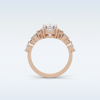 2.1 CT Cluster Engagement Ring Featuring Oval Moissanite 21