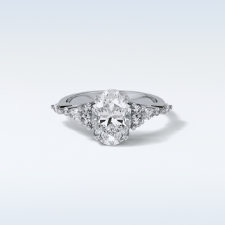 2.1 CT Cluster Engagement Ring Featuring Oval Moissanite 1