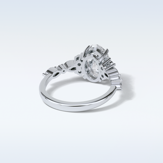 2.1 CT Cluster Engagement Ring Featuring Oval Moissanite 4
