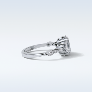 2.1 CT Cluster Engagement Ring Featuring Oval Moissanite 3