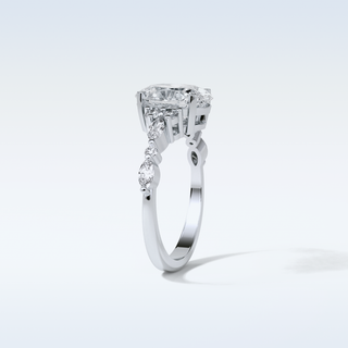 2.1 CT Cluster Engagement Ring Featuring Oval Moissanite 6