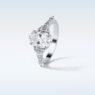 2.1 CT Cluster Engagement Ring Featuring Oval Moissanite 2