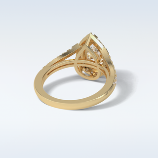 3.1 CT Halo & Split Shank Engagement Ring Featuring Pear Moissanite 9