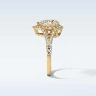 3.1 CT Halo & Split Shank Engagement Ring Featuring Pear Moissanite 11