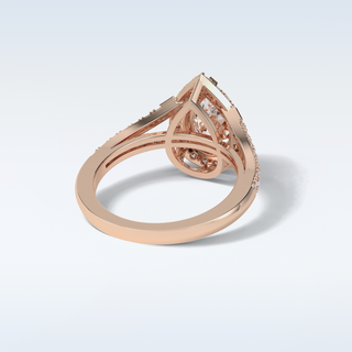 3.1 CT Halo & Split Shank Engagement Ring Featuring Pear Moissanite 16