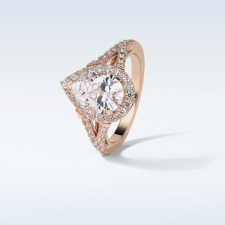 3.1 CT Halo & Split Shank Engagement Ring Featuring Pear Moissanite 20