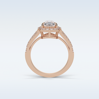 3.1 CT Halo & Split Shank Engagement Ring Featuring Pear Moissanite 21