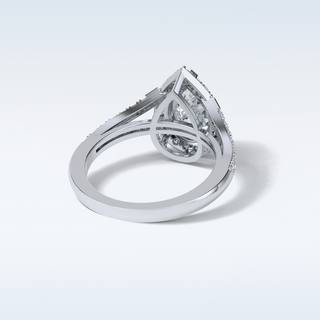 3.1 CT Halo & Split Shank Engagement Ring Featuring Pear Moissanite 2